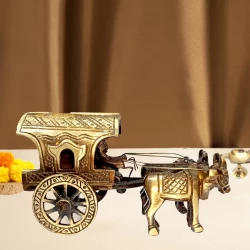 Brass Bullock Cart BBC - 03 | Brass Bullock Cart and Farmer | Home Decor | Farmer Bullock Cart |