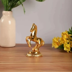 Galloping Horse Gold Aluminium Showpiece