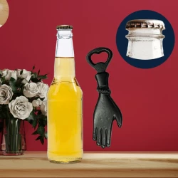 15cm Cast Iron Opener CIOP-005 | Black Powder Coating Bottle Opener |Cast Iron Hand Decor Bottle Opener |