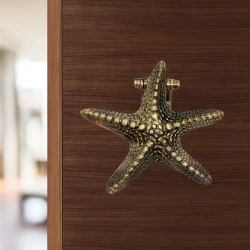 5" Star Fish Brass Door Knocker DK-009 | Brass Antique Finish Door Knocker |Sea Star Knocker |Marine Star Knocker