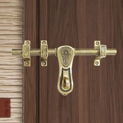 8" Brass Aldrop AL-020 | Chitra Ganesh Ji Series Brass Heavy Aldrop for Single Door |Brass Ganesh Aldrop | Brass Antique Aldorp | Brass Arla | Ganesh Style Aldrop |