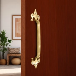 10" 2 Piece Brass Trishul Pull Handle PH-005 | Brass Antique Pull Handle | Door Pull Handle | Brass Heavy Duty Door Handle