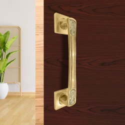 10" 2 Piece Brass Pull Handle PH-010 | Brass Antique Pull Handle | Door Pull Handle | Brass Heavy Duty Door Handle