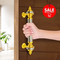 8" 2 Piece Brass Pull Handle PH-012 | Silver Gold Pull Handle | Door Pull Handle | Brass Heavy Duty Door Handle