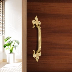 8" 2 Piece Brass Trishul Pull Handle PH-002 | Brass Antique Pull Handle | Door Pull Handle | Brass Heavy Duty Door Handle