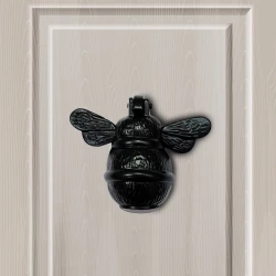 10cm Cast Iron Door Knocker CIDK-02 | Black Powder Coating Iron Door Knocker | Full Black Butterfly Iron Door Knocker