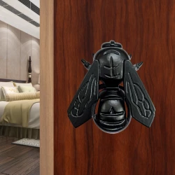 12cm Cast Iron Door Knocker CIDK-06 | Black Powder Coating Iron Door Knocker | Full Black Butterfly Iron Door Knocker