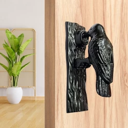 17cm Cast Iron Door Knocker CIDK-07 | Black Powder Coating Iron Door Knocker | Full Black Butterfly Iron Door Knocker