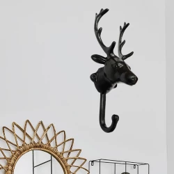 24cm Cast Iron Hook CIHK-004 | Cast Iron Cloth Hanging Hook | Cast Iron Black Powder Coating Clothing Hook |