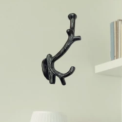 13cm Cast Iron Hook CIHK-007 | Cast Iron Cloth Hanging Hook | Cast Iron Black Powder Coating Clothing Hook |