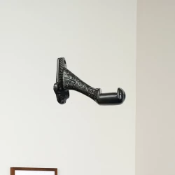 8cm 2 Piece Cast Iron Hook CIHK-009 | Cast Iron Cloth Hanging Hook | Cast Iron Black Powder Coating Clothing Hook |