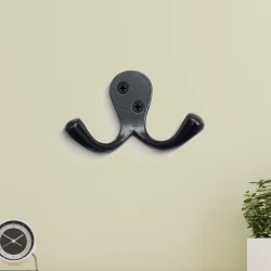 6cm 4 Piece Cast Iron Hook CIHK-011 | Cast Iron Cloth Hanging Hook | Cast Iron Black Powder Coating Clothing Hook |