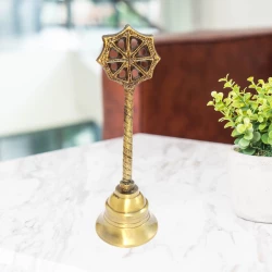 Brass Hand Bell BBL-004 | Brass Ghanti | Hand Bell for Pooja Temple Big Size 6.5 Inch 181gm